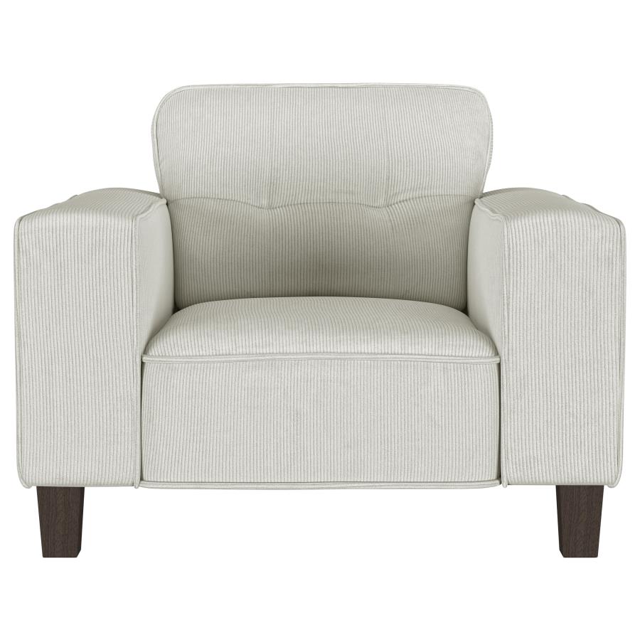 (image for) Deerhurst Upholstered Track Arm Tufted Accent Chair Greige